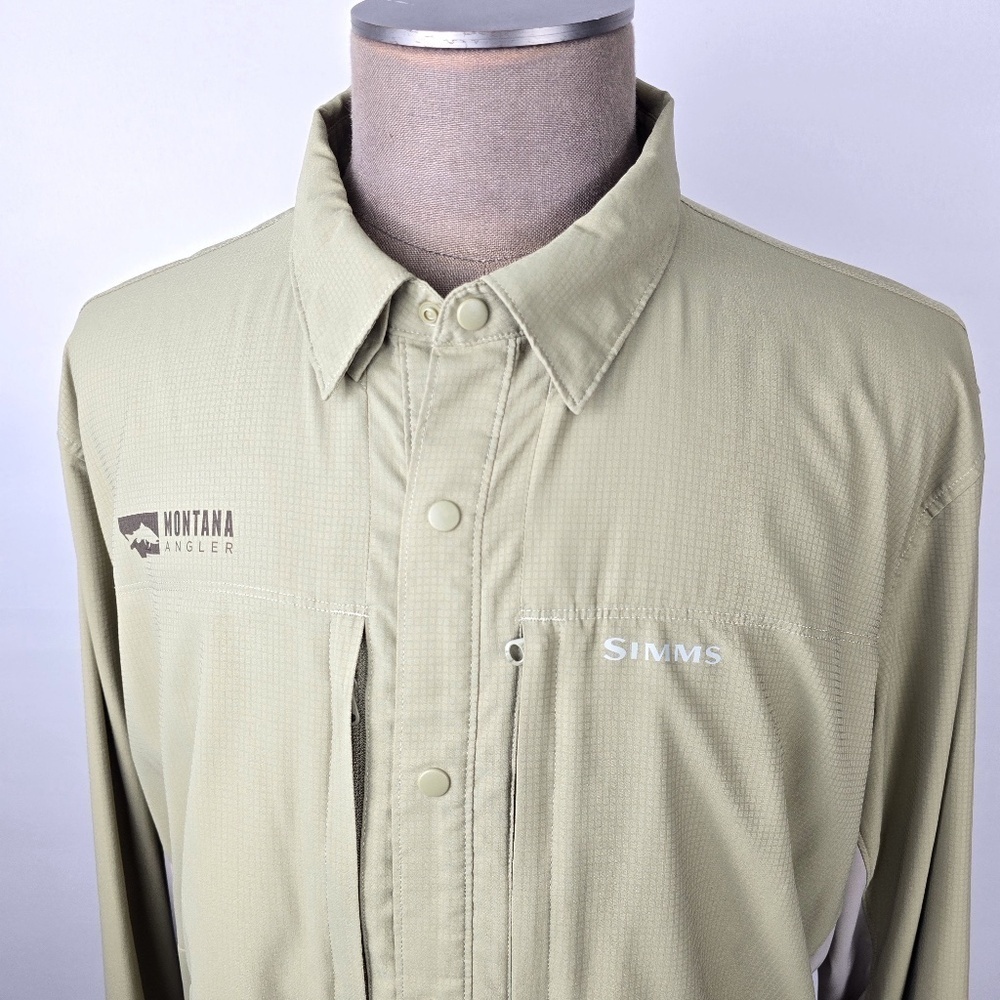 Simms Intruder BiComp Featherlight Fishing Long-Sleeve Shirt Mens XXL -Tan